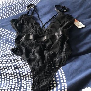 NWT REAL LINGERIE BLACK LAXE TEDDY